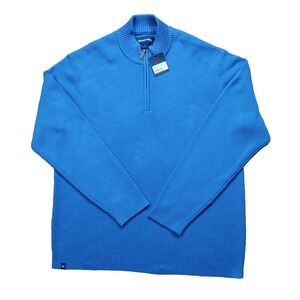 MIZZEN + MAIN Hillcrest Quarter Zip Pullover Sweater Blue Men's XL  $168.00